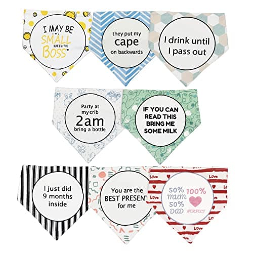 Image of Loiieru 8 Pack Baby Bibs Gift Set, Unique Baby Shower Gifts for Girls and Boys, Soft Cotton Toddler Drool Bibs with Snaps, Super Absorbent Baby Bandana Bibs for Infant Newborn Gifts Unisex 0-36 Months