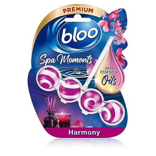 Image of Bloo Spa Moments Harmony Toilet Rim Block, Premium Toilet Cleaner with Essential Oils, Toilet bowl freshener with Relaxing and Long-Lasting Scent – 1 x Toilet Block.