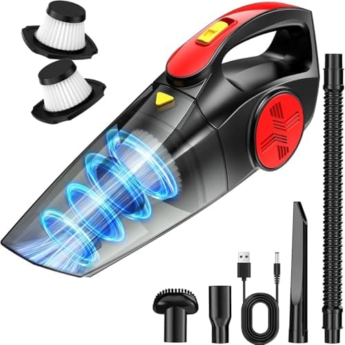 Image of CFEN Handheld Vacuum Cleaner Cordless, 9000PA Powerful Suction, 900ML Large Dust Bin, 4000mAh Battery, 30mins Runtime, Wet & Dry, with 3 Nozzles, 2 Washable HEPA Filters for Home Car Carpet Pet Hair