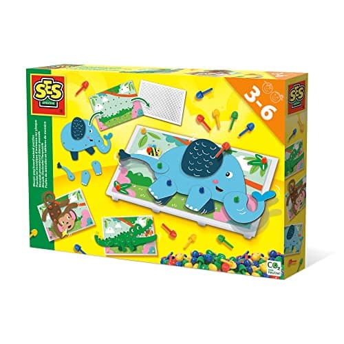 Image of SES Creative 14890 - Mosaic Peg Board Animal Puzzles