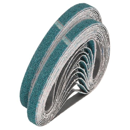 Image of sourcing map 10mm x 330mm Sanding Belts, 42 Pcs 40/60/80/120/180/240 Grit Zirconia Abrasive Belt Sander File Belt for Woodworking, Metal Polishing, Knife Sharpener