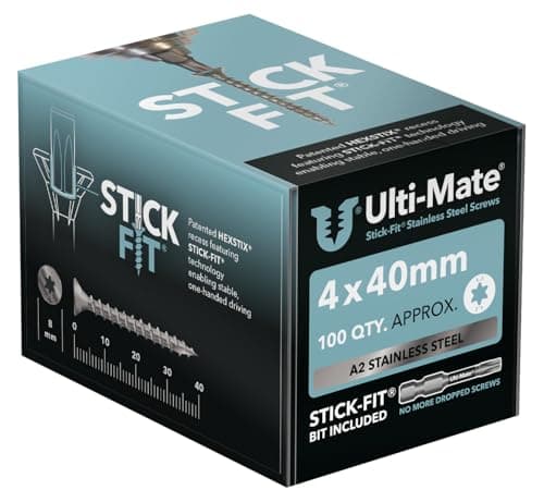 Image of Ulti-Mate Stainless Steel Woodscrews - 4.0 x 40mm - Box 100 pcs