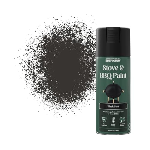 Image of Rust-Oleum 400ml Stove & BBQ Spray Paint - Black Matt