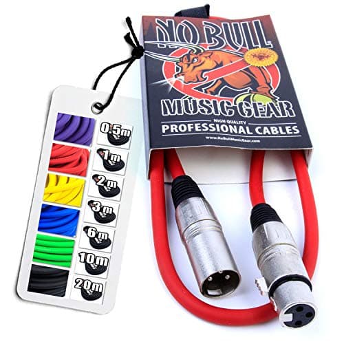 Image of No Bull Nordell Music Gear' Premium XLR Cable (Red, 1m): Achieve a Clearer Audio Signal with a Balanced Male to Female Microphone Lead, plus Cable Tie