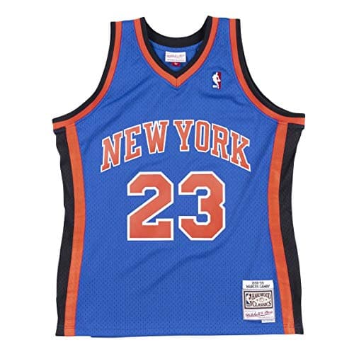 Image of Mitchell & Ness Marcus Camby 23 Replica Swingman NBA Jersey New York Knicks Royal HWC Basketball Trikot