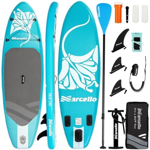 Image of Inflatable Stand UP Paddle Board, 10’6 x 33” x 6” Paddle Board with Backpack, Pump, non slip Mat, Phone Case Ultra-Light Paddle Boards for Adults
