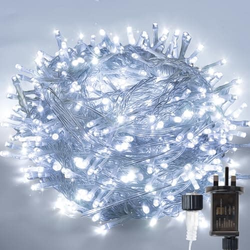 Image of SINWE Christmas String Lights,30M 300 LED,8 Modes,Timer Function,Waterproof Cool White Fairy Lights,Mains Powered with Timer, Memory Function, Waterproof (Cool White, 300LED/30M)