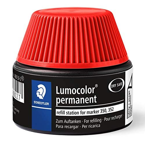Image of Lumocolor Staedtler 488 50 for Permanent Marker 350 and 352 15–20 x Refills red