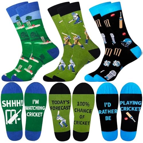 Image of Belloxis Cricket Gifts for Men Cricket Socks for Boyss Birthday Gifts Men Socks 9-11