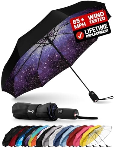 Image of Repel Umbrella Windproof Travel Umbrellas for Rain - Easy Auto Open Close, Durable & Compact Umbrella, Strong Fiberglass Frame, Waterproof Canopy - Backpack, Purse, Portable Umbrella for Travel