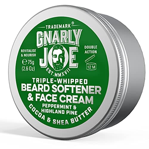 Image of Gnarly Joe Beard Softener & Face Cream - 85ml Beard Softener for Men with Triple-Whipped Cocoa & Shea Butter - Natural Beard Moisturiser, Conditioner & Cream - Peppermint & Pine Scent - Made in UK