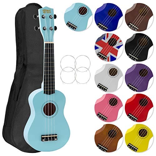 Image of Mad About SU8 Soprano Ukulele in Light Blue with FREE Gig Bag, Pick, and Spare Strings – Great for Schools and Beginners
