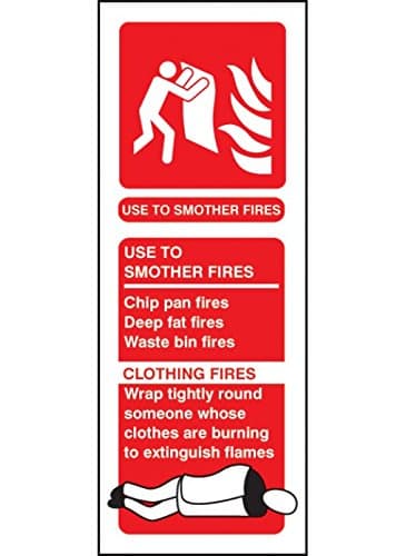 Image of Caledonia Signs 11218S Fire Blanket Identification Sign, Rigid Plastic, S: 75 mm x 200 mm