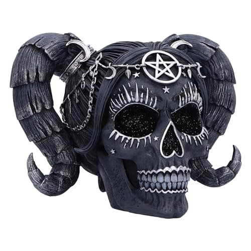 Image of Nemesis Now Drop Dead Gorgeous Solve and Coagula Figurine 20.5cm, Resin, Baphomet Doll Skull Ornament, Female Baphomet Black Skull Figurine, Cast in the Finest Resin, Expertly Hand-Painted
