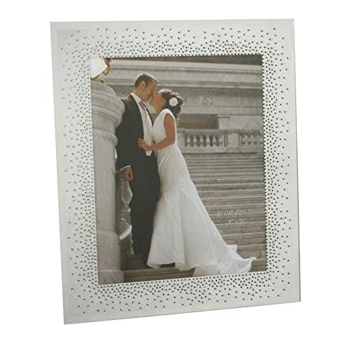 Image of Juliana Mirror Glass Wedding Photo Frame Starburst Crystals 8x10 FG51380