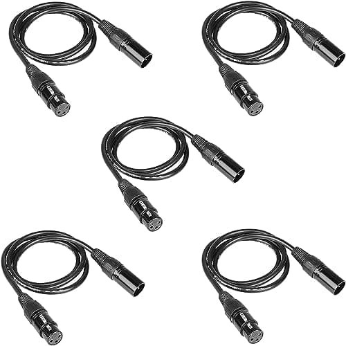 Image of Wonsung 5PCS 2m long dmx 512 xlr Cable dmx 6.5ft 3 Pin True Dmx Cable male to female for dmx stage lights