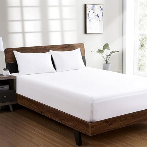 Image of DTEX HOMES Pillowcases 400 Thread Count 100% Egyptian Cotton Hotel Quality Soft Sateen Pillow Covers(Pair of Housewife pillowcases-White)