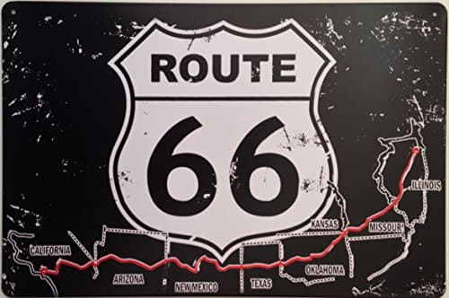 Image of Harrington Marley RETRO METAL WALL SIGN TIN PLAQUE VINTAGE LOUNGE ROUTE 66 AMERICA USA US ROAD TRIP