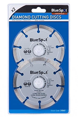 Image of Blue Spot Tools 19547 Segmented Diamond Dry Cutting Disc, Silver, 115 mm,2 Piece