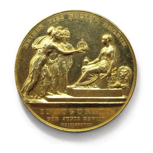 Image of 1838 Victoria Coronation Gold Medal, Great Britain Queen Victoria Gold Coin, British Antique Coin Set, UK Old Coins for Collectors, Historical Ancient Coins Collection, Vintage Gifts