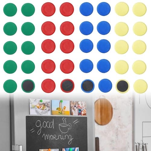 Image of 40PCS Round Fridge Magnets, Colorful Round Small Refrigerator Magnet, 4 Colors Whiteboard Magnets for Office, Notice Boards, Planning Boards, School, Postcard, Home & DIY, 20 mm Back to School Season