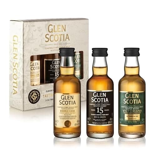 Image of Glen Scotia Single Malt Whisky Gift Set 3x5cl | Multi Award Winning Campbeltown Scotch Whisky Miniatures Including: Double Cask, 15-Year-Old and Victoriana | Premium Whisky Gifts for Men