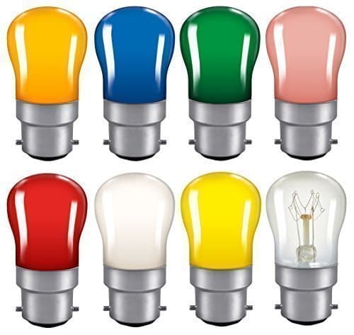 Image of 2x Coloured Pygmy 15W BC B22 Bayonet Cap Colour Light Bulb Sign Lamp (Pink)