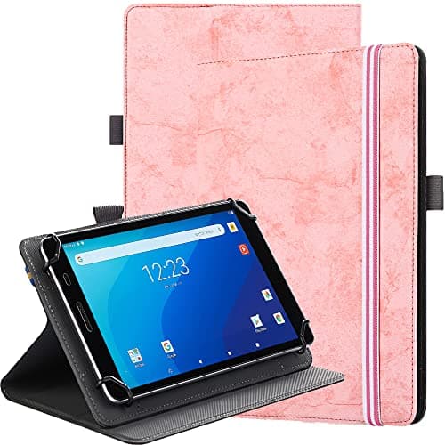 Image of SINSO Universal Stand Folio Case Cover for All 7-8" Tablets (For Fire 7 tablet/For Fire HD 8,For Pad Mini 7/6/5/4/3/2/1,Lenovo Tab M7 7 inch/Lenovo Tab M8 8 inch),Pink
