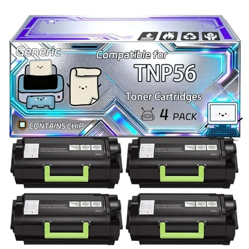Image of TNP56 Toner Cartridges Compatible for Konica Minolta Bizhub 4702 P Printers, With Chip, 25000 Pages, Vibrant Colours (4 Pack Black)