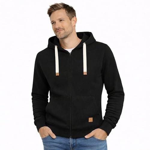 Image of Blu Apparel Mens Full Zip Jenson Hoodie - Black - X Large