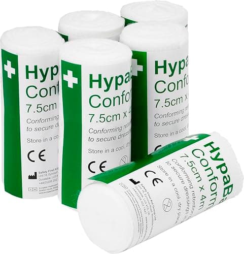 Image of Safety First Aid Group HypaBand Conforming Bandages - White, 7.5 cm x 4 M (Pack of 6)
