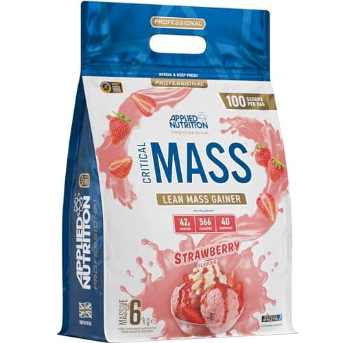 Image of Applied Nutrition Critical Mass Professional - Weight Gain Protein Powder, High Calorie Weight Gainer, Lean Mass (6kg - 40 Servings) (Strawberry)
