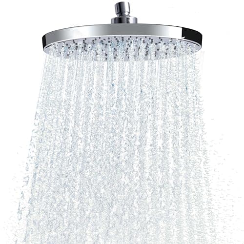 Image of AQUALONA® Flower Fixed Shower Head - Rub Clean Technology - Easy Installation - Chrome Finish - Standard BSP Connection - Contemporary Design (Flower)