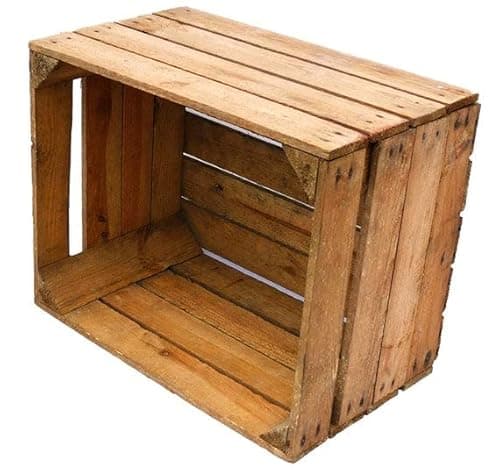 Image of WOODEN CRATE Genuine Rustic Used Look APPLE CRATE - Genuine UK Seller : Vintage Apple Crates (Natural Rustic Finish)