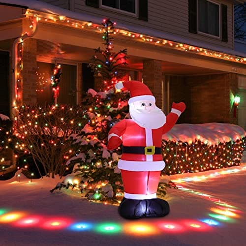 Image of Warmiehomy 4FT/120cm Christmas Inflatables Santa Claus, Outdoor Xmas Decorations Blow Up Yard Inflatable Christmas Decorations for Indoor Garden Shopping Mall Door Wall