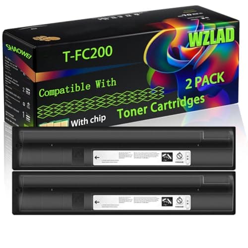 Image of WZLAD T-FC200 Compatible for Toshiba Toner Cartridges with Chip E-Studio 2000 AC E-Studio 2500 AC Printers, High Yield Value Pack Black Consumables Multi-Pack Remanufactured Compatible (2 Pack Black)