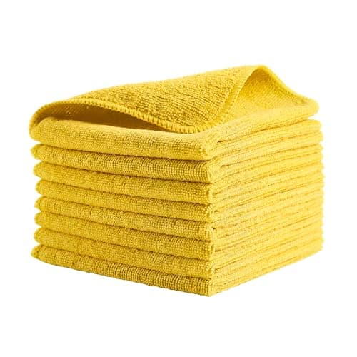 Image of Rubbermaid Commercial Microfibre Cloth, 40cm x 40cm, Yellow (Pack of 24 Cloths), 1820584