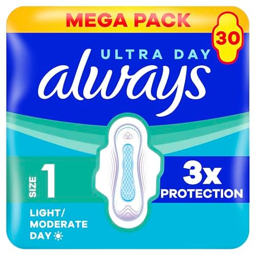 Image of Always Ultra Day Sanitary Towels Normal (Size 1) With Wings 4 x 30 Pads, Super Absorbent And Ultra Thin, For Menstrual Periods