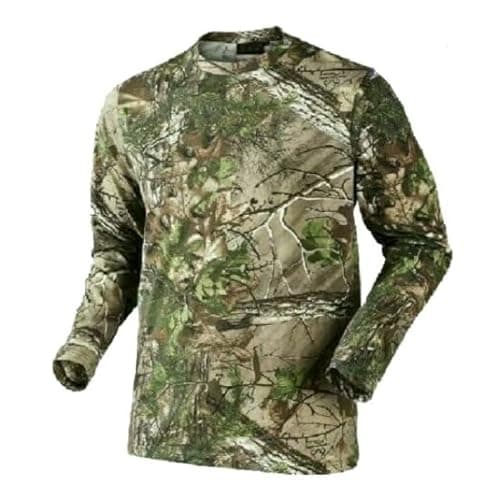 Image of Men's Jungle Army Military Style Camouflage T-Shirt Real Tree Camo Print Hunting Hiking Camping Gym Running Sportswear Long Short Sleeveless Top Summer Vest (L, Full Sleeve)