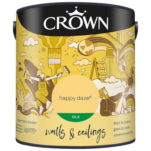 Image of DRW Happy Daze Silk Emulsion Paint 2.5L | Interior Wall and Ceiling Paint | Smooth Flat Matt Finish | Durable Everyday Room Paint for Living Room Bedroom Hallway and Dining Room