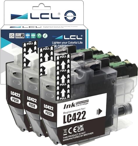 Image of LCL LC422 Black Ink Cartridge Replacement for Brother LC-422 LC-422XL LC422XL LC422BK LC422XLBK for MFC-J5340DW MFC-J5345DW MFC-J5740DW MFC-J6540DW MFC-J6940DW Printer (3-Pack)