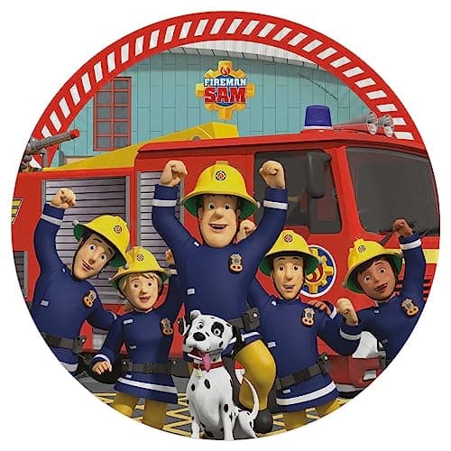 Image of amscan 9912958 - Officially Licensed Fireman Sam Paper Party Plates - 8 Pack