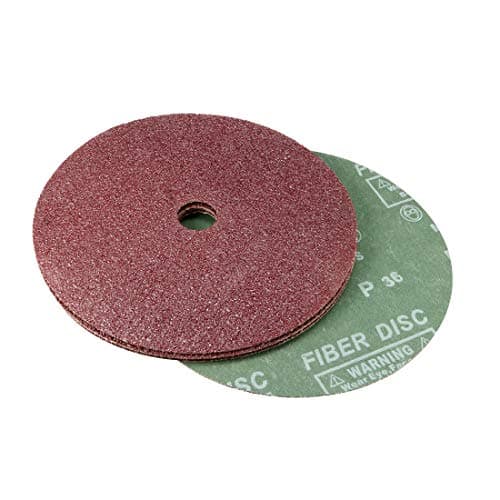 Image of sourcing map 7-Inch x 7/8-Inch Aluminum Oxide Resin Fiber Discs, Center Hole 36 Grit Sanding Grinding Discs, 5 Pack