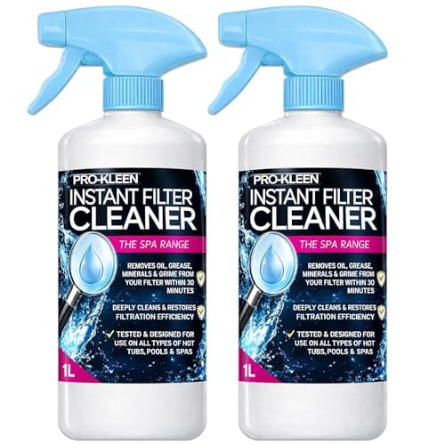 Image of Pro-Kleen Instant Hot Tub & Spa Filter Cleaner Spray (2 x 1L) - Improves Efficiency of Filter - Suitable for all Hot Tubs, Pools & Spas