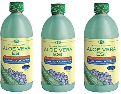 Image of ESI - ALOE VERA WITH JUICE OF BLUEBERRY 3 PACKS OF 1000 ML purifying and with 7000 mg/liter in polysaccharides
