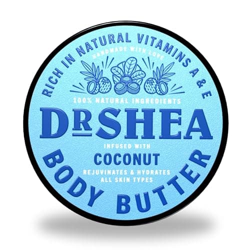 Image of Dr Shea Whipped Coconut Body Butter (200ml) - Intense 24H Moisture & Firming Glow - 100% Natural Raw Shea Butter & Almond Oil - Vegan Skincare for Dry Skin & Stretch Marks