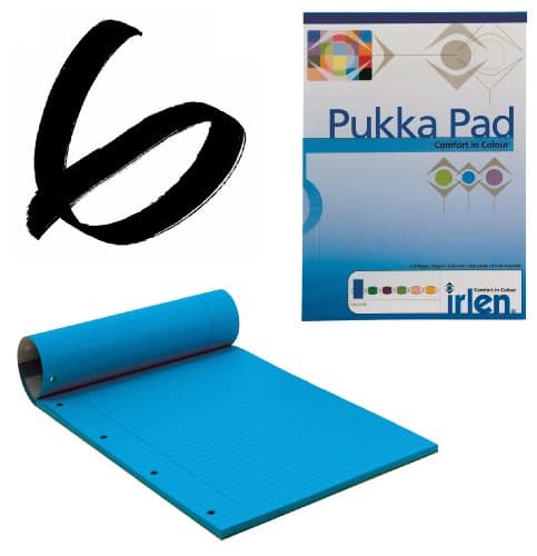 Image of 6x Turquoise Pukka Pad A4 80gsm Ruled With Margin 100 Pages 50 Sheets