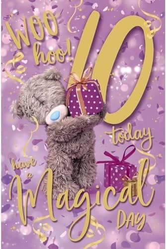 Image of Me To You Tatty Teddy Age 10 Birthday Card, Woo Hoo! Have A Magical Day! - Official Collection