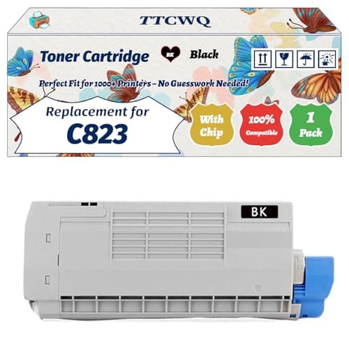 Image of Compatible for Okidata OKI C823 Toner Cartridge Work for Okidata OKI C823 C833 C843 Printers, with Chip, High Yield 7000 Pages, High-Definition Printing (1 Pack Black)