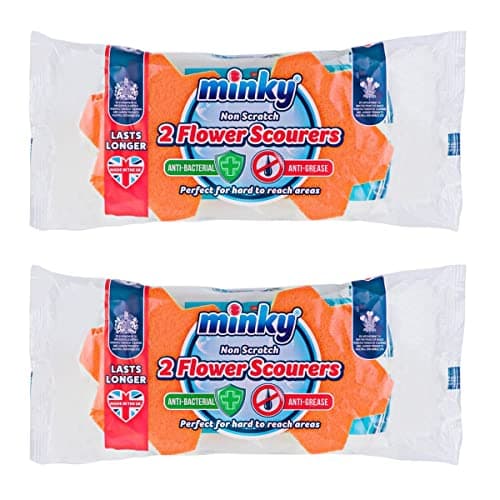 Image of Minky Power Flower Sponge Scourers (2) - Pack of 2